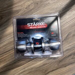 NEW Starke Entry Door Knob Rounded Silver Knob with Three Keys